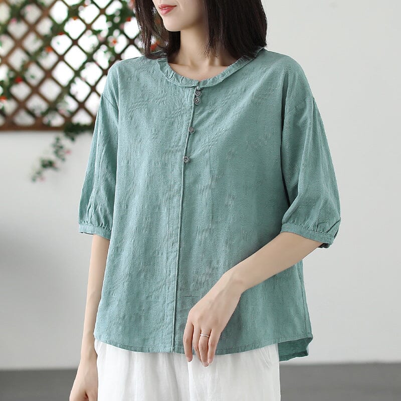 Women Summer Retro Figured Casual T-Shirt May 2023 New Arrival 