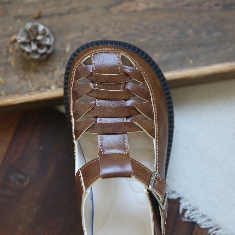 Women Summer Retro Plaited Casual Sandals
