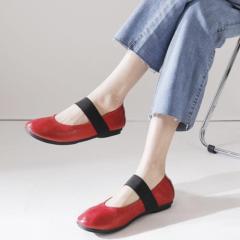 Women Summer Soft Leather Flat Casual Shoes May 2023 New Arrival 