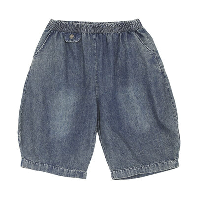 Women Summer Solid Cotton Casual Denim Shorts