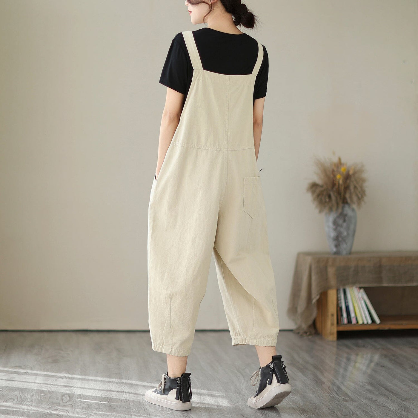 Women Summer Solid Loose Casual Jumpsuit