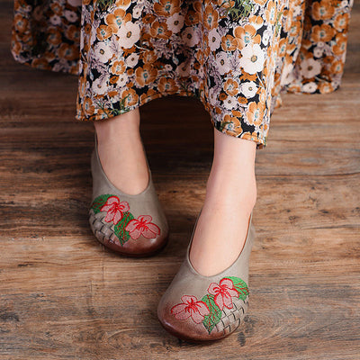 Women Summer Vintage Floral Embroidery Casual Shoes May 2022 New Arrival 
