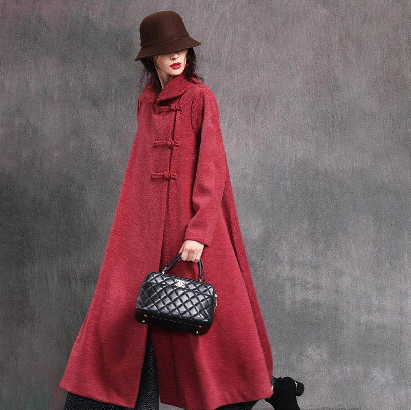 Women Vintage Chinese Style Winter Long Coat 2019 March New 