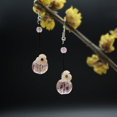 Women Vintage Colored Glaze Shell Earrings May 2022 New Arrival Pink 