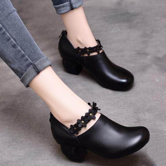 Women Vintage Round Toe Chunky Heels Shoes With Belt 2019 March New 