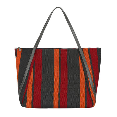 Women Vintage Striped Canvas Shoulder Bag Dec 2021 New Arrival 