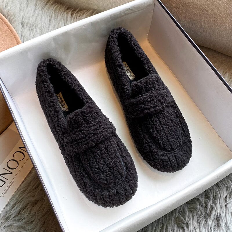 Women Winter Casual Suede Flat Loafers Nov 2022 New Arrival 33 Black 