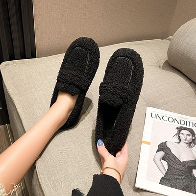 Women Winter Casual Suede Flat Loafers Nov 2022 New Arrival 