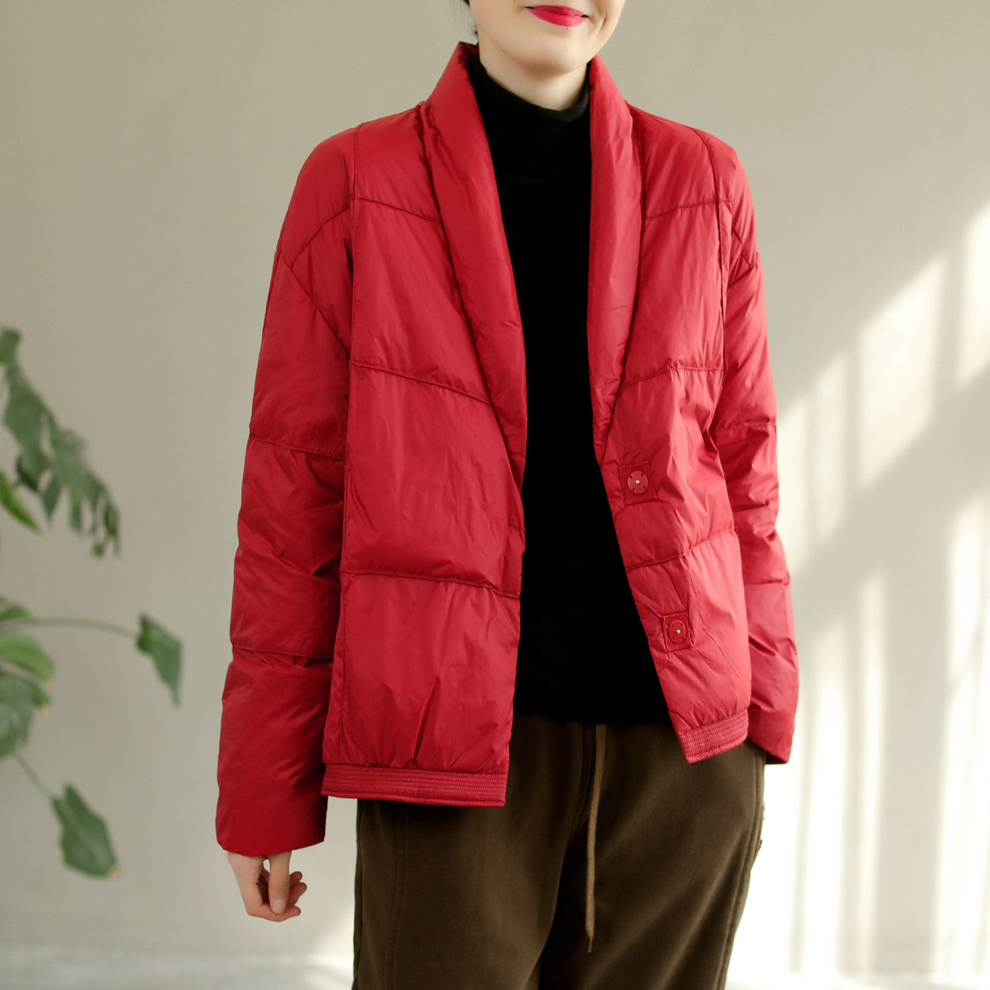 Women Winter Retro Casual Down Coat Oct 2022 New Arrival M Red 