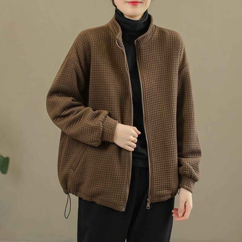 Women Winter Retro Cotton Padded Loose Jacket Nov 2022 New Arrival One Size Coffee 