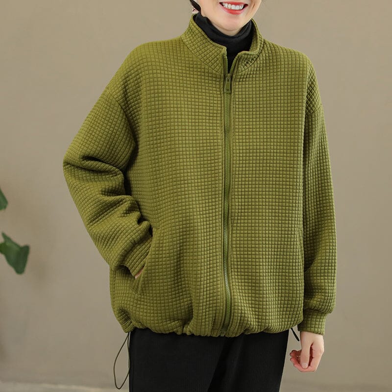 Women Winter Retro Cotton Padded Loose Jacket Nov 2022 New Arrival One Size Green 