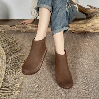 Women Winter Retro Frosted Leather Boots Nov 2022 New Arrival 