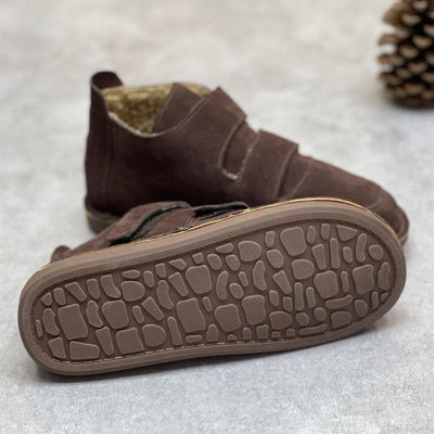 Women Winter Retro Velcro Tape Plush Casual Shoes