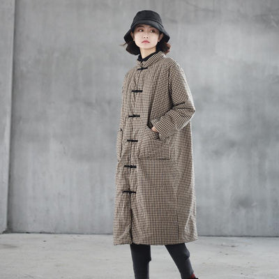 Women's Cotton Coat Retro Button Long OCT 