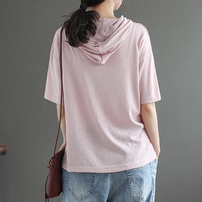 Women's Short-sleeved Loose Cotton Hoodies April 2021 New-Arrival 