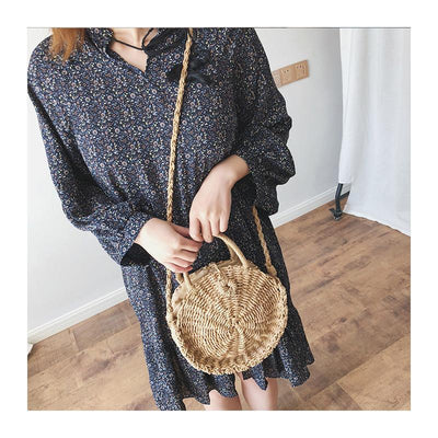 Woven women's vacation rattan shoulder bag 2019 March New 