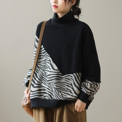 Zebra Print Long Sleeve Sweater